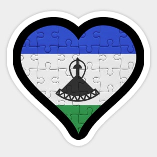 Basotho Jigsaw Puzzle Heart Design - Gift for Basotho With Lesotho Roots Sticker